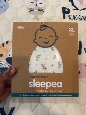 Happiest Baby Sleepea Comforter Swaddle - XL White with Pink Floral